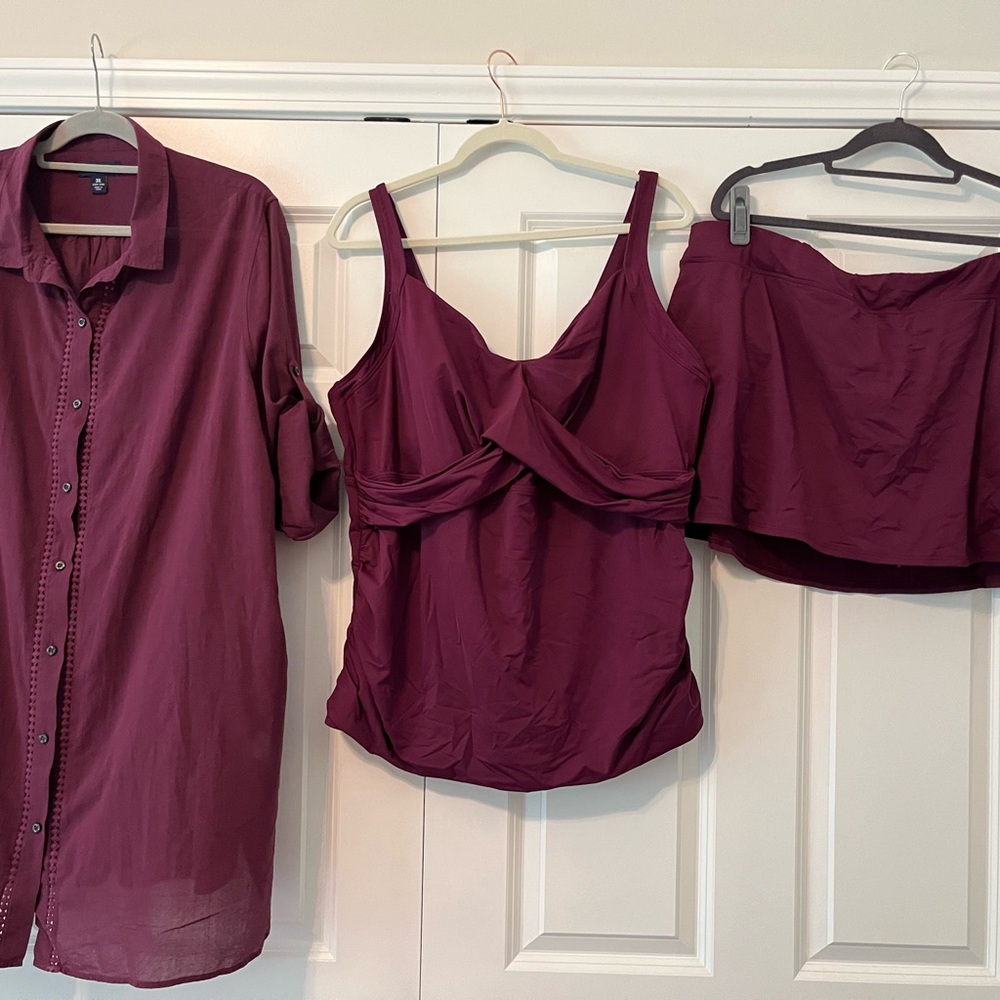 Lands End plus size swim suit cover up lot